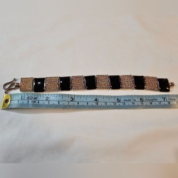 Park Lane Black Enamel Goldtone Matisse Bracelet - Picture 4 of 4